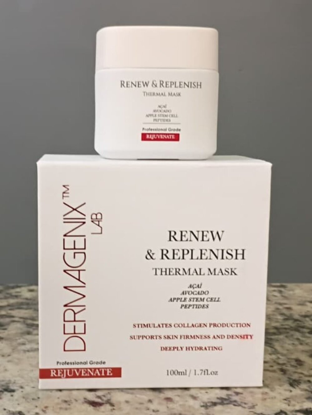 DERMAGENIX LAB RENEW&REPLENISH THERMAL MASK-ACAI-AVOCADO-APPLE STEM CELL PEPTIDE
